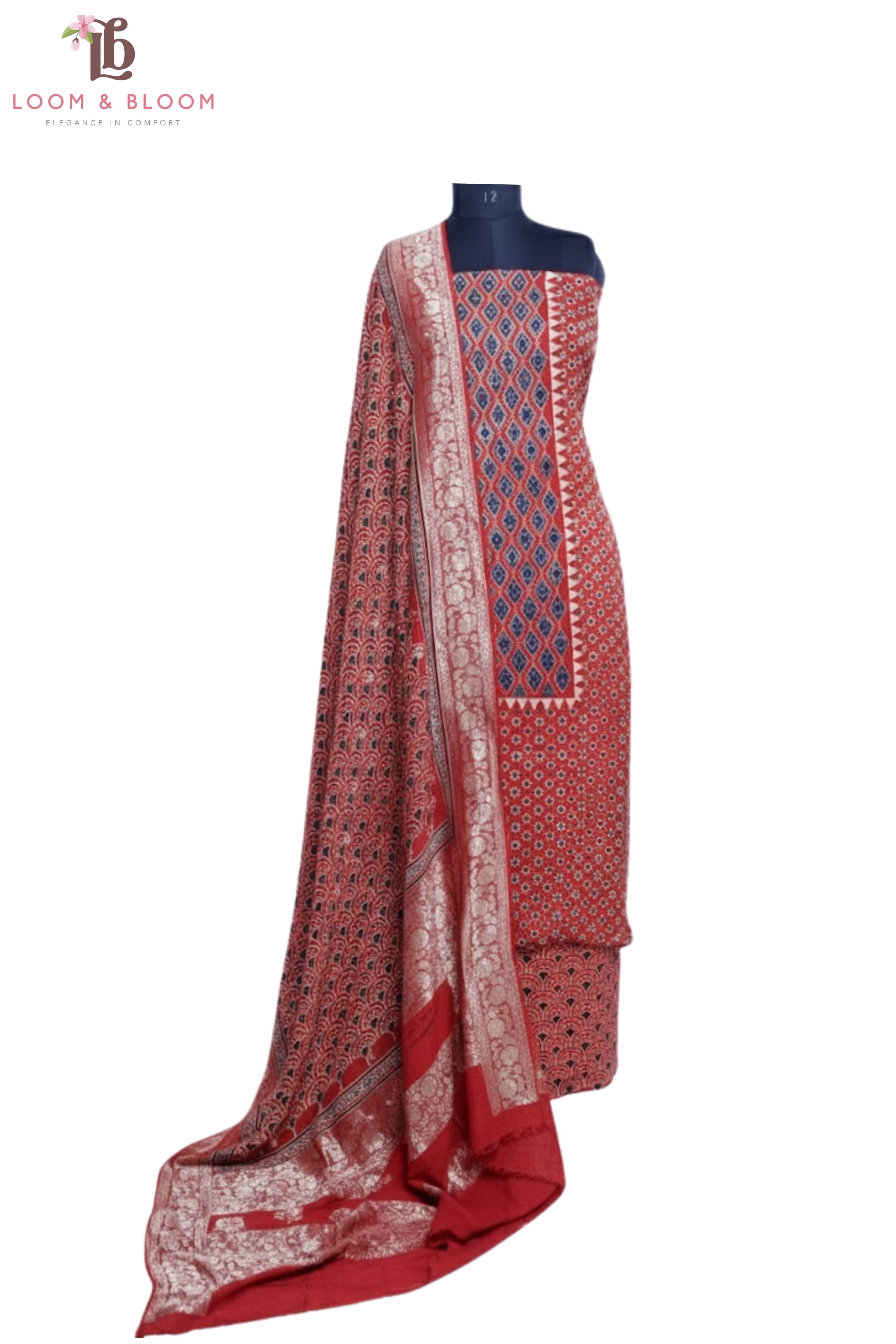 MODAL AJRAKH SILK (Maroon)